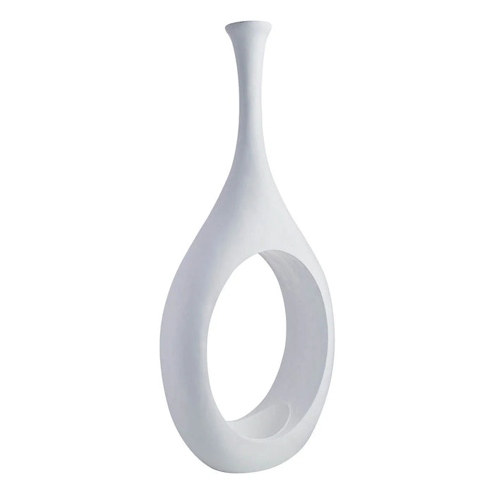 Modern White Open Circle Floor Vase - 48 Inch