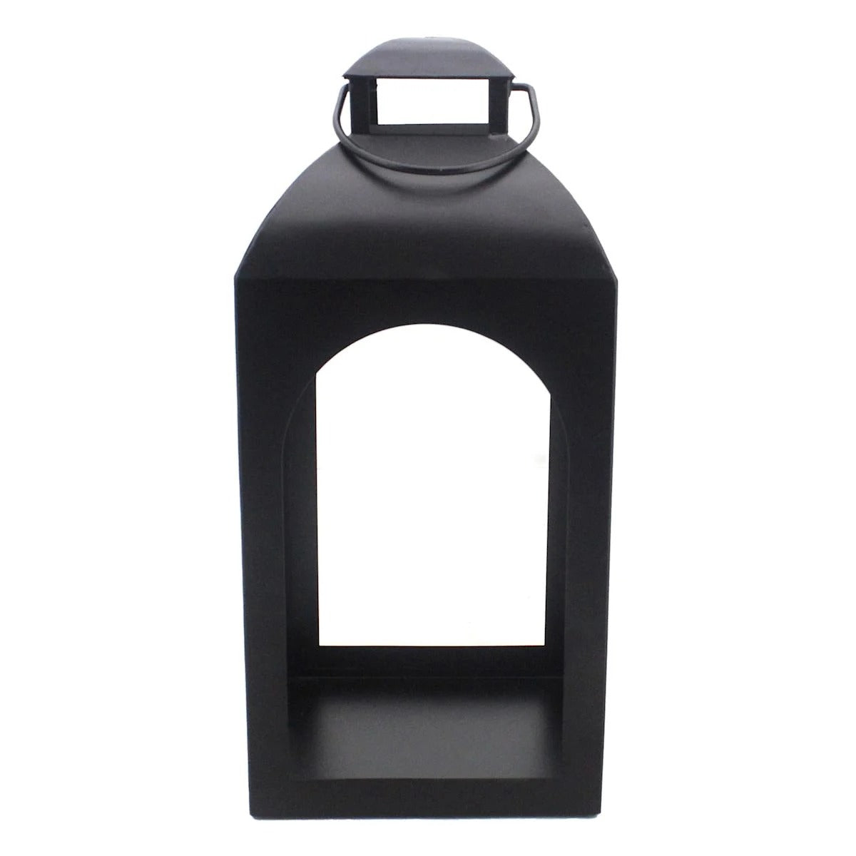 Modern Black Metal Arch Candle Lantern - 17 Inch