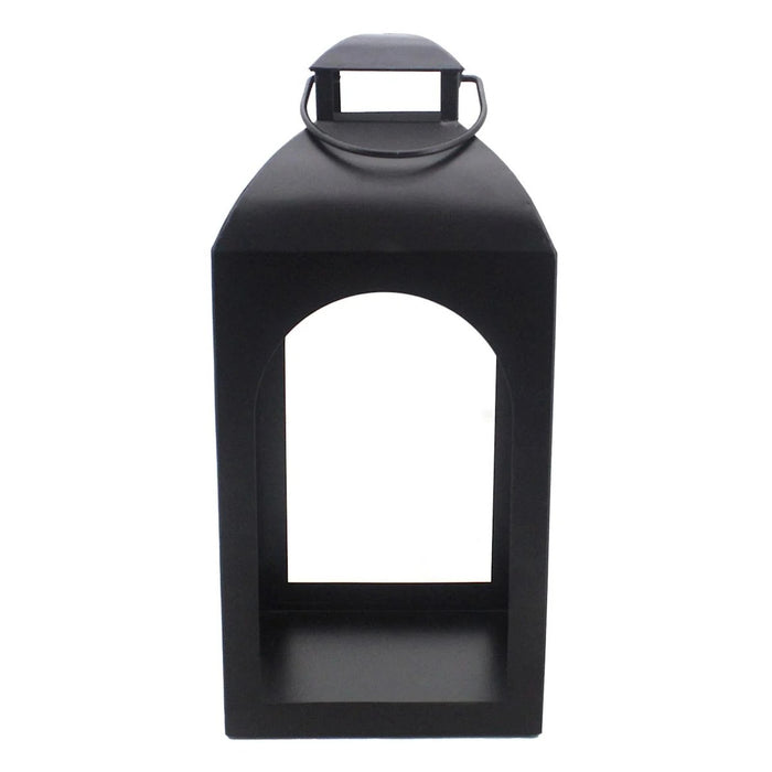 Modern Black Metal Arch Candle Lantern - 17 Inch
