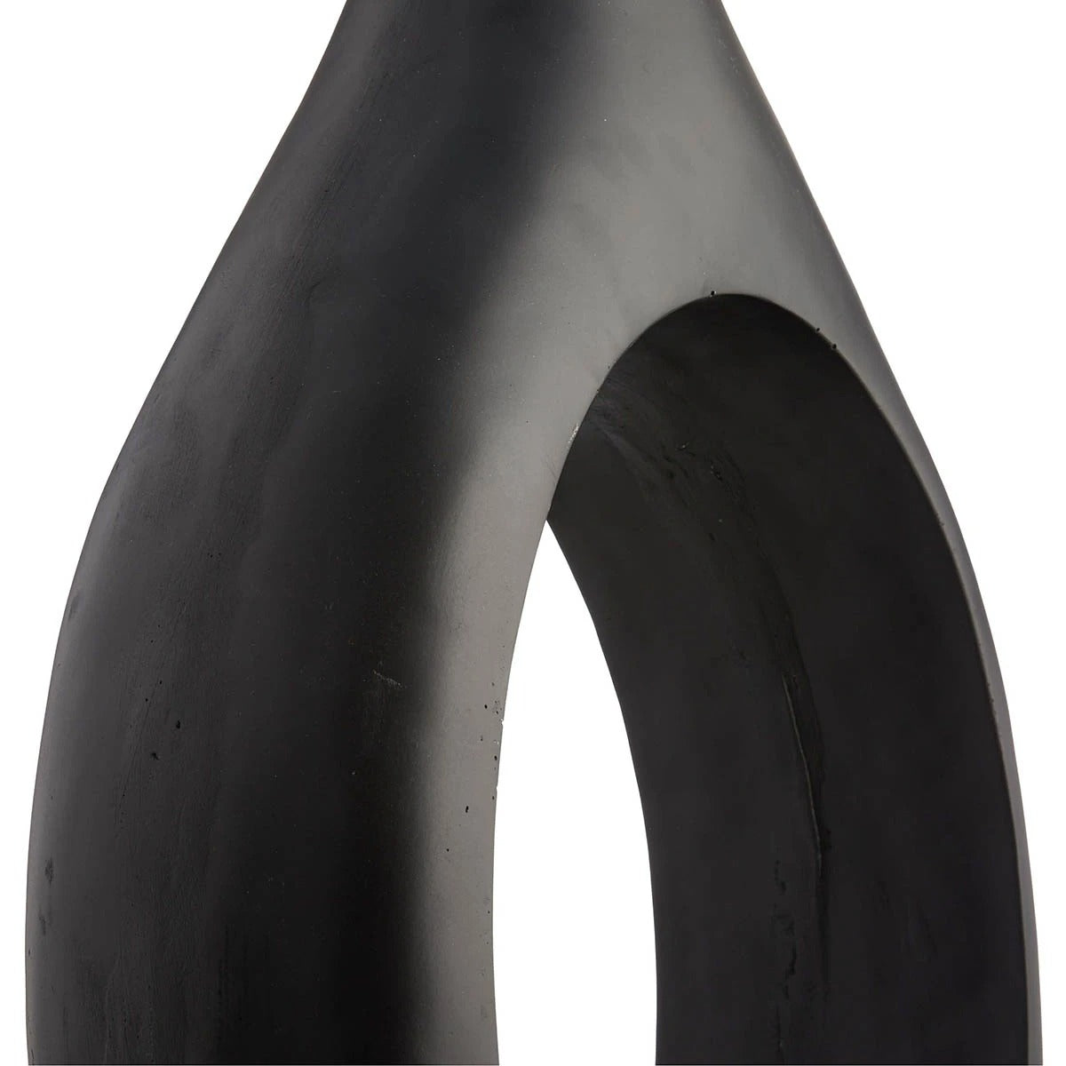 Modern Black Open Circle Floor Vase - 48 Inch Decor